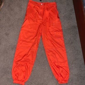 NASTY GAL ORANGE UTILITY PANT